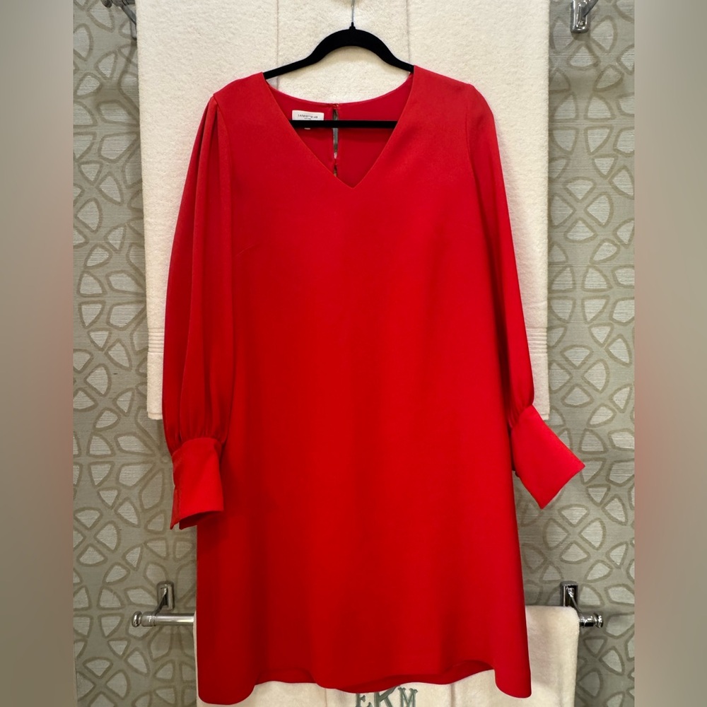 Lafayette Red V-Neck Dress